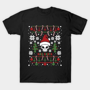 hail santa funny christmas satan santa skull T-Shirt